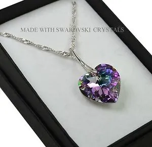 【送料無料】アクセサリー ネックレススターリングシルバーネックレススワロフスキーcollar de plata esterlina 925 * vitrail light * 18 mm corazn cristales de swarovski