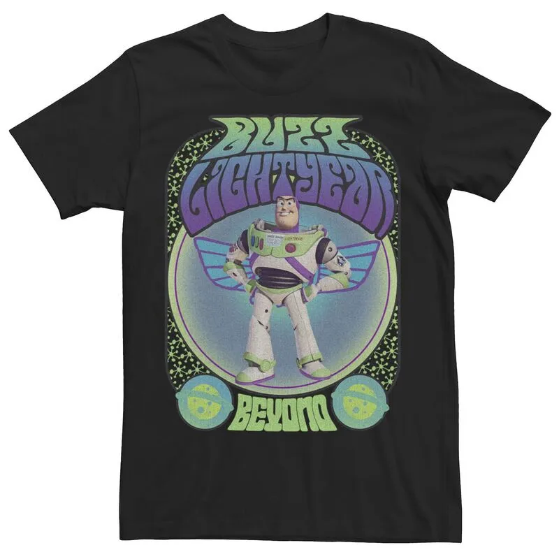 アニメキャラクター レディース トップス Tシャツ Licensed Character Men Toy Story Buzz Lightyear Portraitee Black ブラック