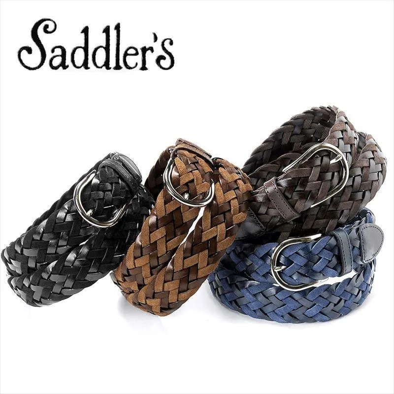 サドラーズ Saddler’s ／ カーフ×スエード35mm幅コンビレザーメッシュベルト「G63」（4 colors）