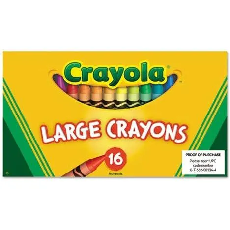 クレヨラ アメリカ 海外輸入 Large Crayons, Lift Lid Box, 16 Colors/Box