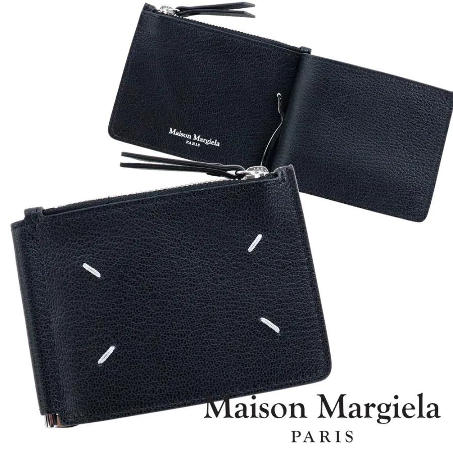 メゾンマルジェラ 財布 二つ折り Maison Margiela BI-FOLD WALLET WITH MONEYCLIP バイフォールド ウォレット マネークリップ SA1UI0004 P4806 T8013 ブラック