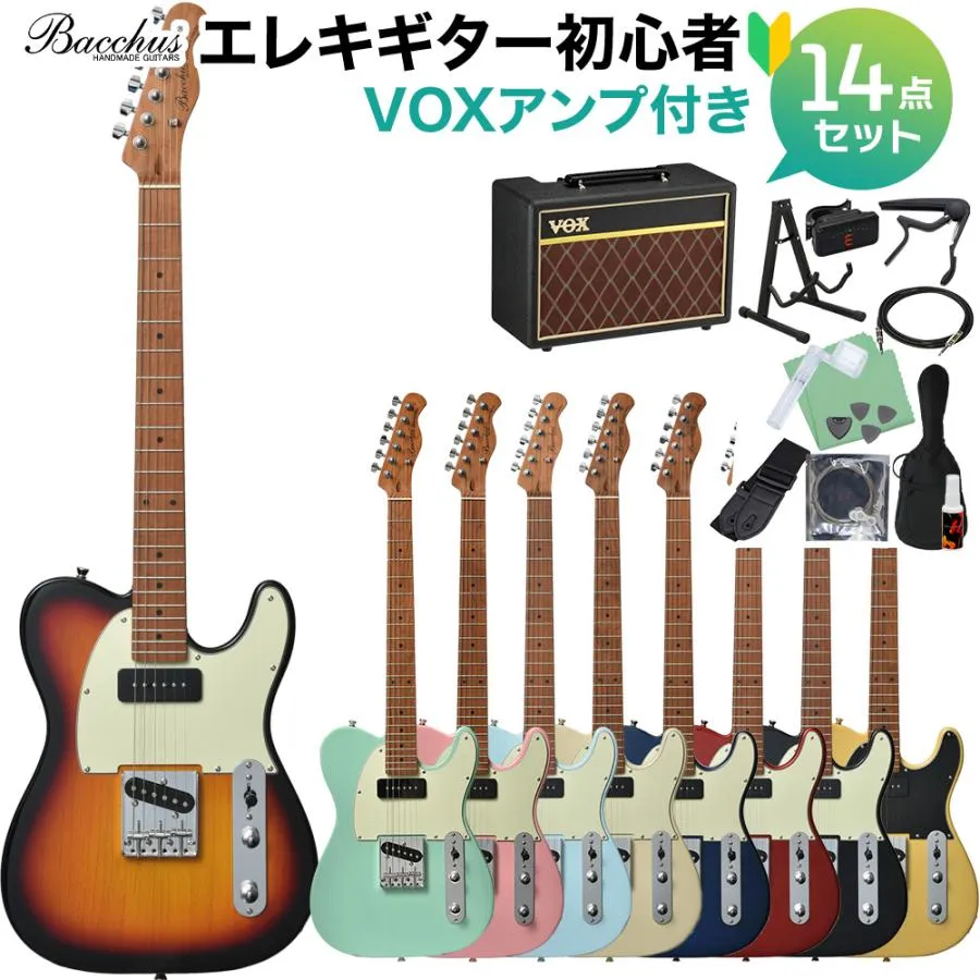 Bacchus バッカス BTE-2RSM/M エレキギター初心者14点セット VOXアンプ付き テレキャスタイプ ローステッドメイプルネック
