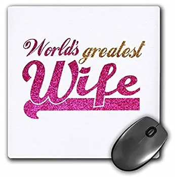 【中古】【輸入品・未使用】3dRose LLC 8 x 8 x 0.25 Inches Mouse Pad%ｶﾝﾏ% Worlds Greatest Wife Romantic Marriage Or Wedding Anniversary Gifts For Her Best Wife Hot