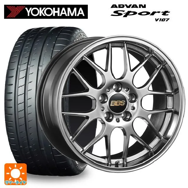 送料無料 サマータイヤホイール 4本セット 235/55R19 105Y XL ヨコハマ アドバンスポーツ V107 正規品 BBS RG-R 19-