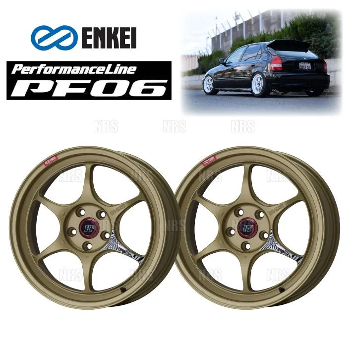 ENKEI エンケイ PF06 (ゴールド/ミドルフェイス) 9.0J x 18インチ +38 PCD114.3 5穴 2本セット (PF06-E016-GD-2S