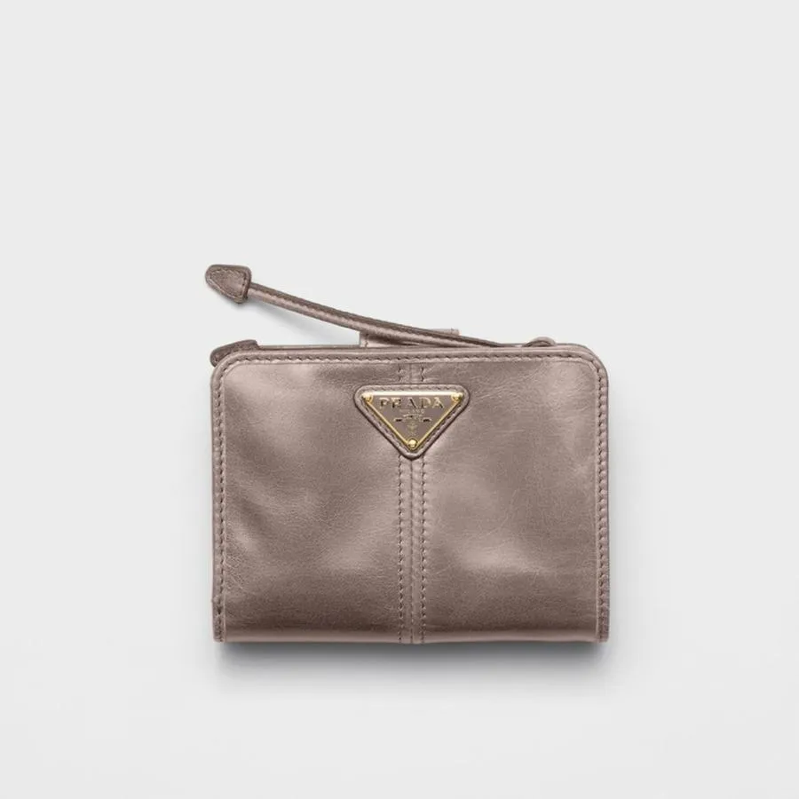 プラダ PRADA 2026春夏 レディース ソフトルックスレザー 財布1ML018_2CYR_F0116【グレー 】【送料無料】【正規品】