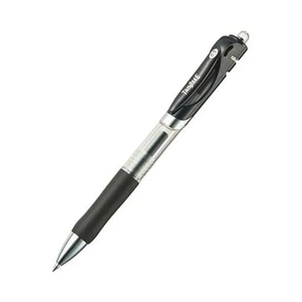 （まとめ）TANOSEE ノック式ゲルインクボールペン 0.5mm 黒 1セット（10本）【×20セット】[21]