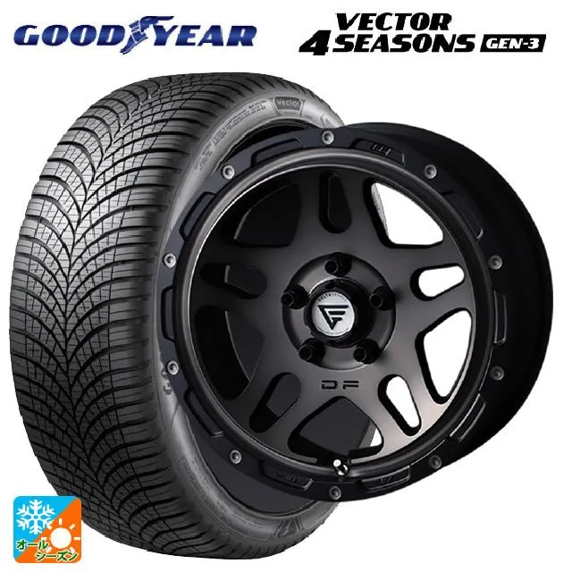 送料無料 オールシーズンタイヤホイールセット 215/60R17 100V XL グッドイヤー ベクター4シーズンズ ジェン3 エクシズルライン デル