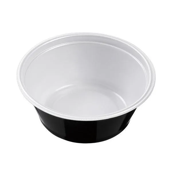 (まとめ) エフピコ DLV麺20(78) 本体深型 白黒 1パック(50枚) 〔×3セット〕