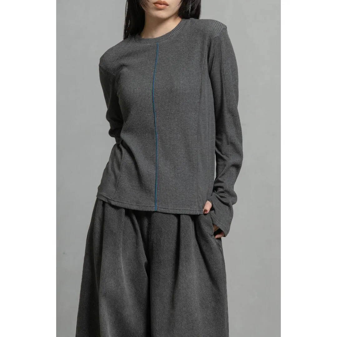 MARECHAL TERRE 【マルシャルテル】 ラグウォームインナー  GRAY (ZMT255CT517) 25AW 25秋冬 トップス カットソー リブニット クルーネック