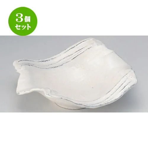 3個セット ☆ 盛鉢 ☆炭化土粉引両上り9.5寸鉢 [ 28.2 x 23.2 x 8.2cm 413g ] | 盛鉢 和食器 洋食器 おしゃれ 業務用