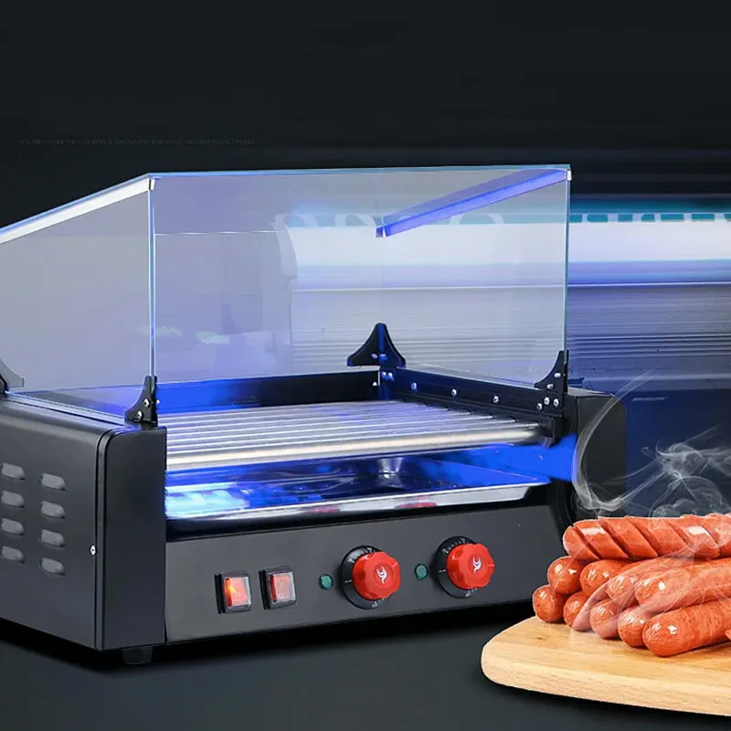 ☆即納・フランクフルト・ホットドッグ回転ローラー付き焼き器100V/200V両用