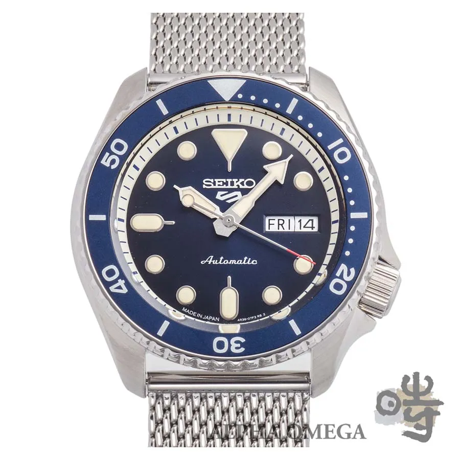 セイコー 5スポーツ 4Rメカニカル オートマチック メッシュ ブルーグラデーション Ref.SBSA015 スチール(SS) 2020年代 日本製【中古】【未使用品】【モダン】【メンズ】