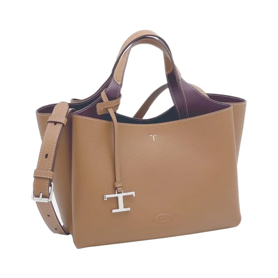 トッズ TOD'S レザー バッグ ミニ XBWAPAFL100QRI9P13 tods 2WAY ミニトートバッグ ハンドバッグ ブラウン+ボルドー レディース