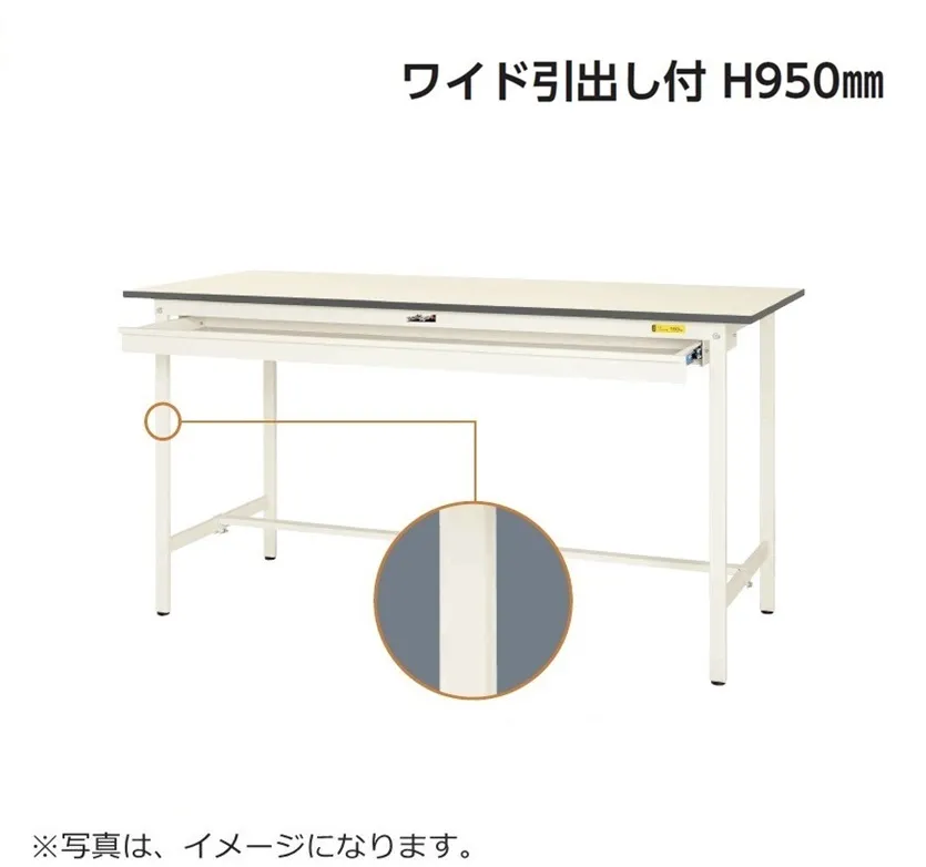 【送料無料/車上渡し】ワイド引出し付き【SUP】W900×D600高さH950タイプ/基本形【均等耐荷重150kg】法人様限定販売作業台/ワークテーブル工場備品/工場家具/作業所お客様組立品ヤマキン/YamaKin/業務用/事務用