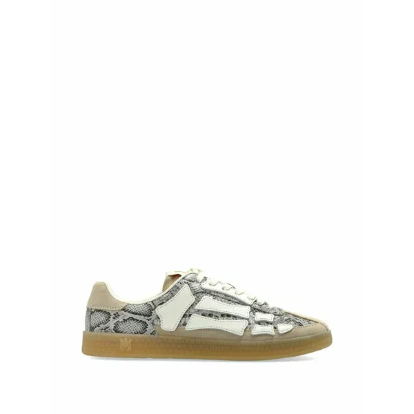 アミリ メンズ スニーカー シューズ Bone-detail snakeskin-effect sneakers Neutrals