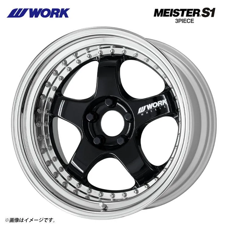 19インチ 5H114.3 9.5J 9.5J+43 5穴 ホイール 【1本単品 新品】 ブラック MEISTER S1 3PIECE BIG CALIPER Tdisk 送料無料 ワーク