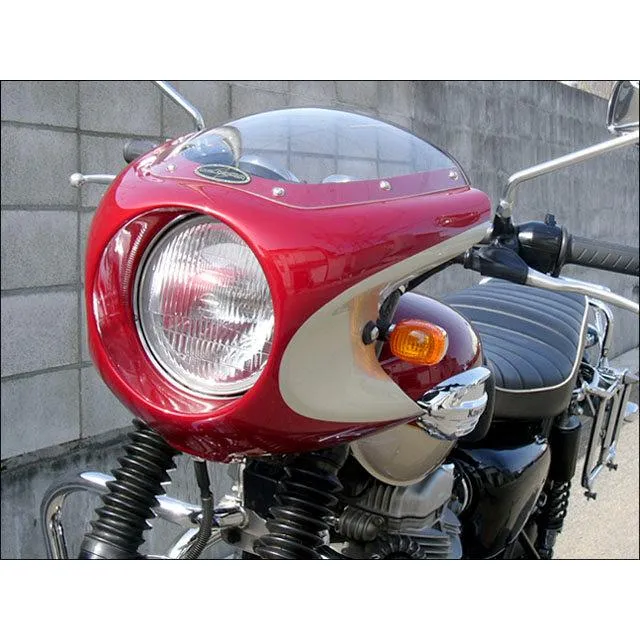 CHIC DESIGN シックデザイン ミニロケットカウル カラー：キャンディバーントオレンジ / スクリーンカラー：スモーク W400 W650 W800 KAWASAKI カワサキ 外装