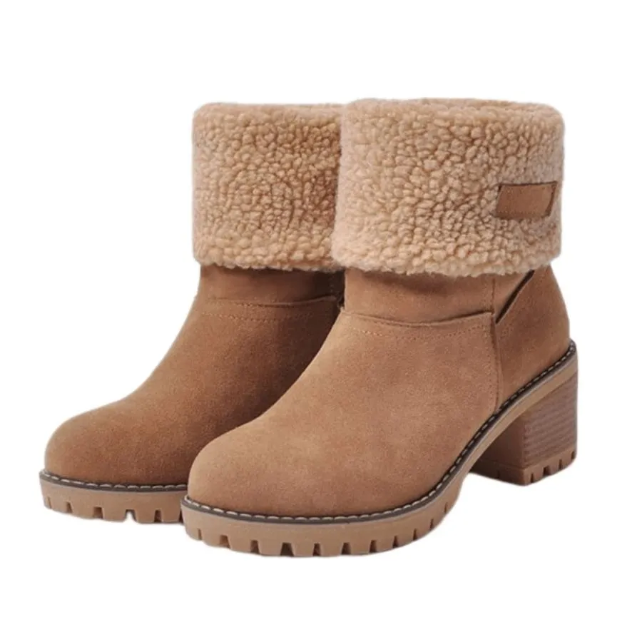 【並行輸入品】Furry Boots For Women Y2K Womens Warm Fur Lined Winter Snow Boot