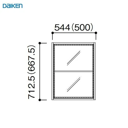ルームウインドウ FIXタイプ 固定枠90 2段1列 大建 DAIKEN [FIXKT9021] W544×H712.5mm 受注生産品    法人様限定 メーカー直送