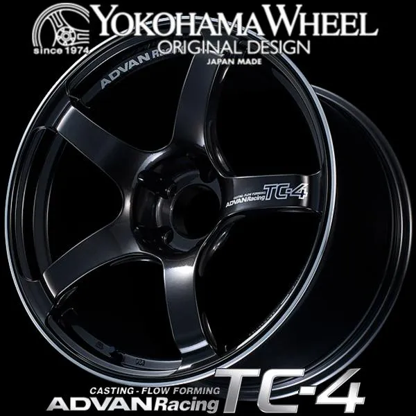 アドバン レーシング TC4 輸入車用 アルミホイール 18×8.5J 5/112 +45 ブラックガンメタリック＆リング V3419