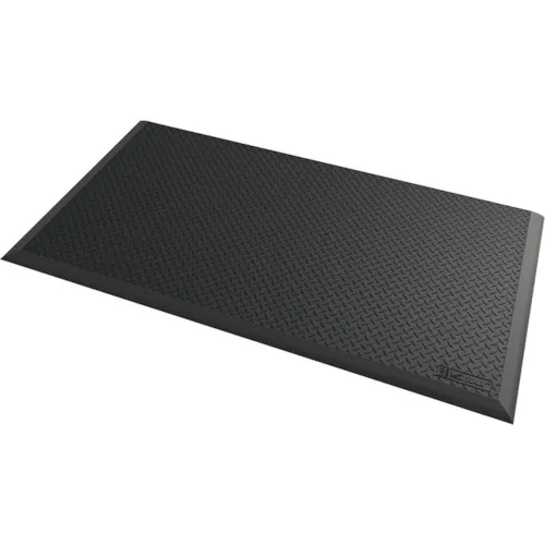 Justrite ＮＯＴＲＡＸ 疲労軽減マット（難焼性） ダイヤモンドフレックス ブラック 【品番：646S4064BL】