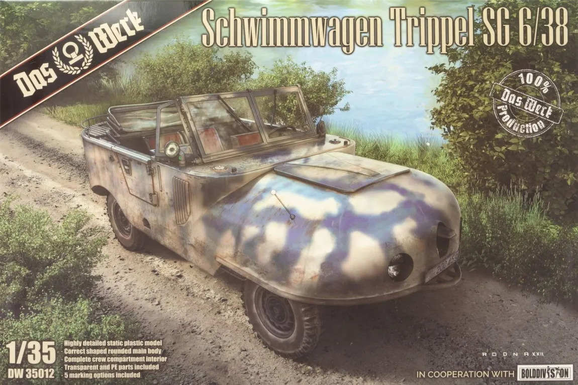 Schwimmwagen Trippel SG 6/38 組み立てプラモキット模型 ミリタリー /Das Werk 1/35