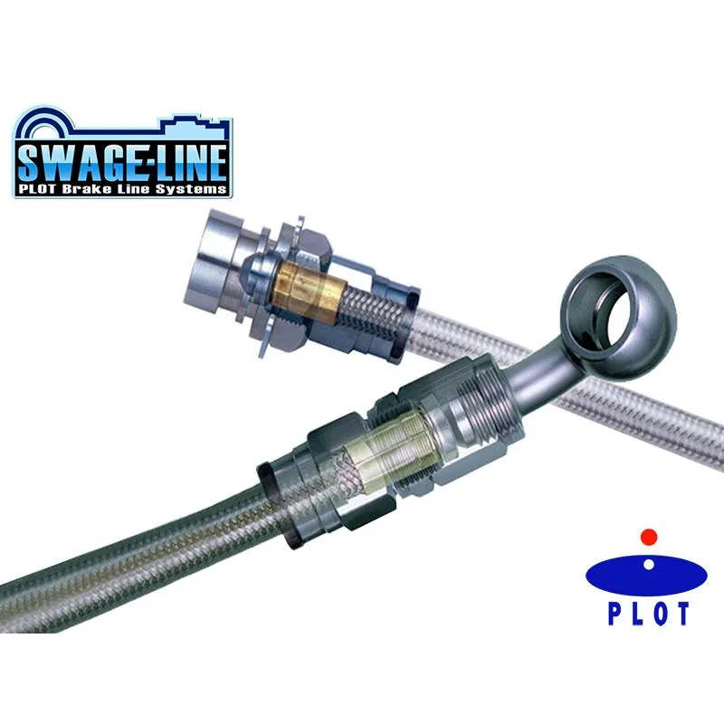 SwageLine ブレーキホース クリアー スチールエンド ヴィッツ G'S NCP131 リア ディスクブレーキ車用 2010- 送料無料