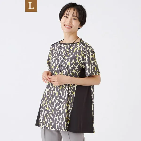 【L】【接触冷感】【マシンウォッシャブル】パンサードットチュニックカットソー／エヴェックス バイ クリツィア（EVEX by KRIZIA）