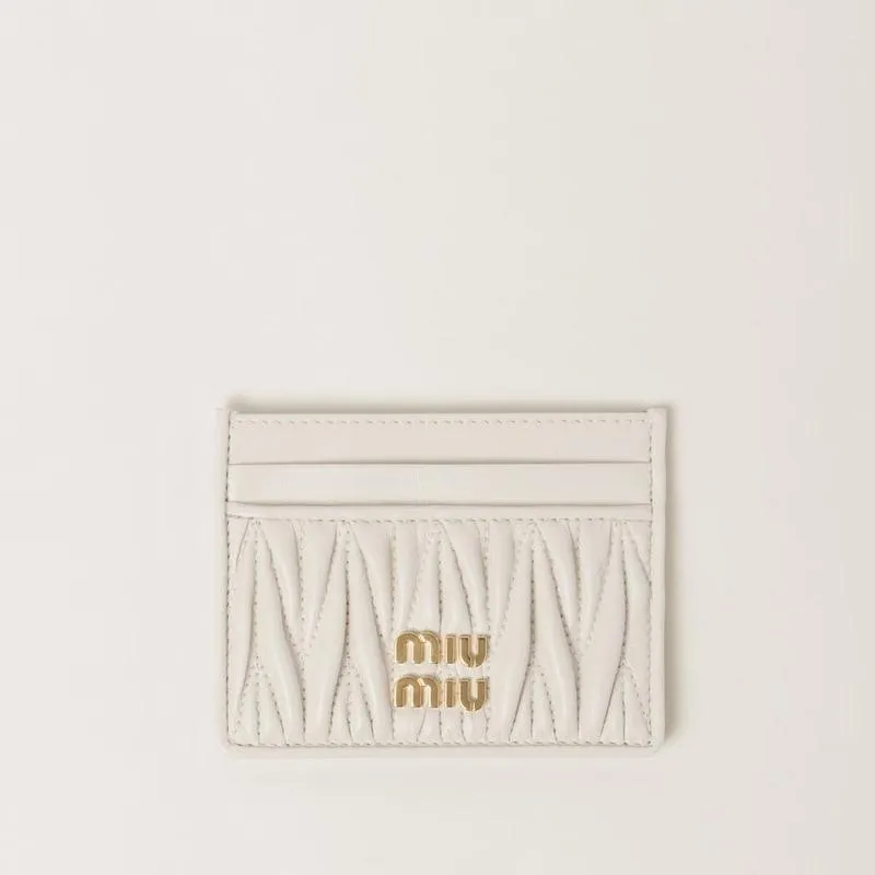 ミュウミュウ MIU MIU マテラッセレザー カードケース 5MC076_AFPP_F0009【ホワイト 】【送料無料】【正規品】