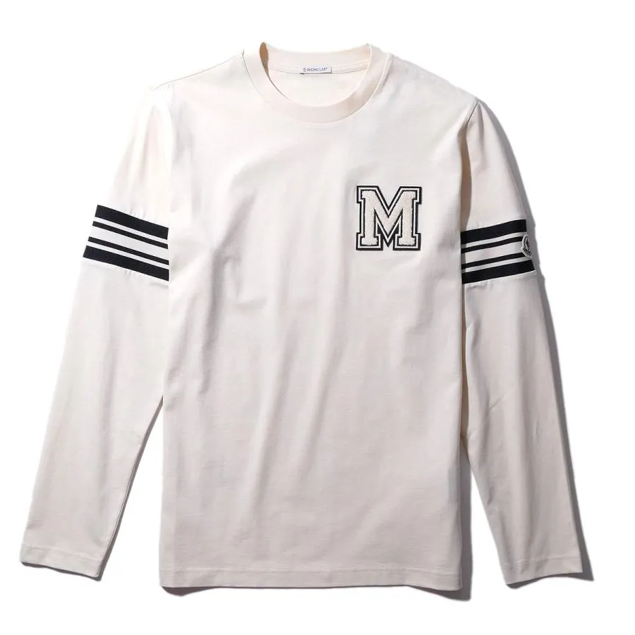 モンクレール ロングスリーブTシャツ 8D00005 050アイボリー MONCLER メンズ 長袖 ロンT 2025AW 2025年秋冬