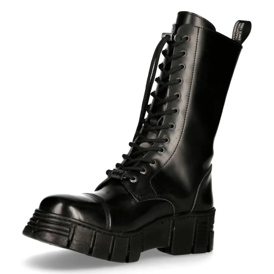 【並行輸入品】New Rock Men's M WALL127N C1 High Boots Black Leather Wall Gothi