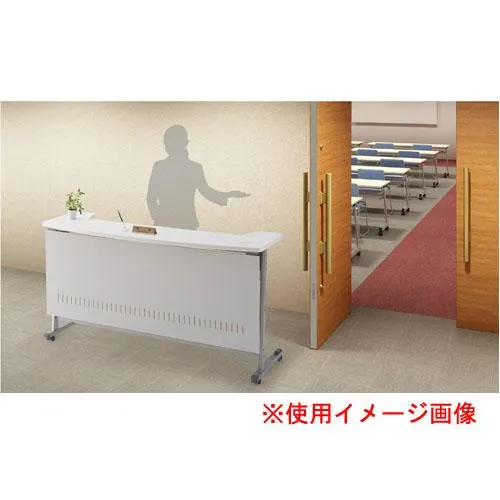 受付カウンター 幅1800mm キャスター付き 移動式 折りたたみ テーブル 受付台 記載台 メモ台 入口 インフォメーションカウンター ロビーカウンター MCT-R18WW