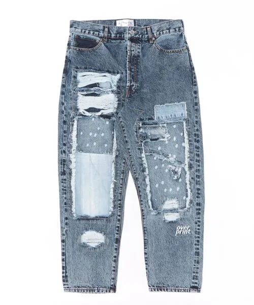 ジーンズ デニム デニムパンツ overprint/オーバープリント/REPAIR DENIM PANTS レディース メンズ
