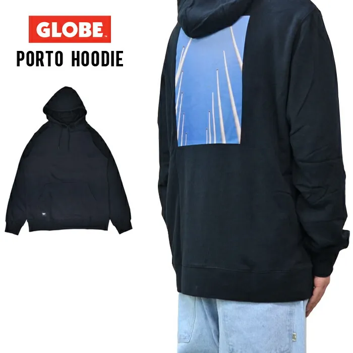 【割引クーポン配布中】 GLOBE (グローブ) パーカー Porto Hoodie 長袖 プルオーバー スウェット フリース メンズ M-XL ブラック GB02313005 【RCP】【バーゲン】