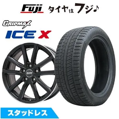 【新品国産車用 4穴100車】 スタッドレスタイヤ ホイール４本セット 185/55R16 グリップマックス アイスX BSW(限定) エルベ Vスポーク 16インチ