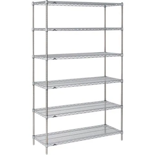 ERECTA ( エレクター ) スーパーシリーズ・ステンレスワイヤーシェルフ 間口1212mm×奥行613mm×高さ2197mm(P) DB付 6段 ( SLS1220P2200W6 )
