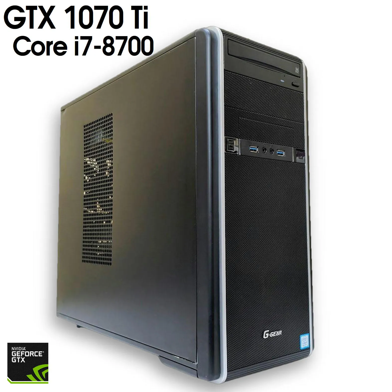 【中古ゲーミングPC】ツクモ G-GEAR / GeForce GTX 1070 Ti / Core i7-8700 / 16GB / M.2 NVMe SSD 256GB + HDD 1TB / Windows11