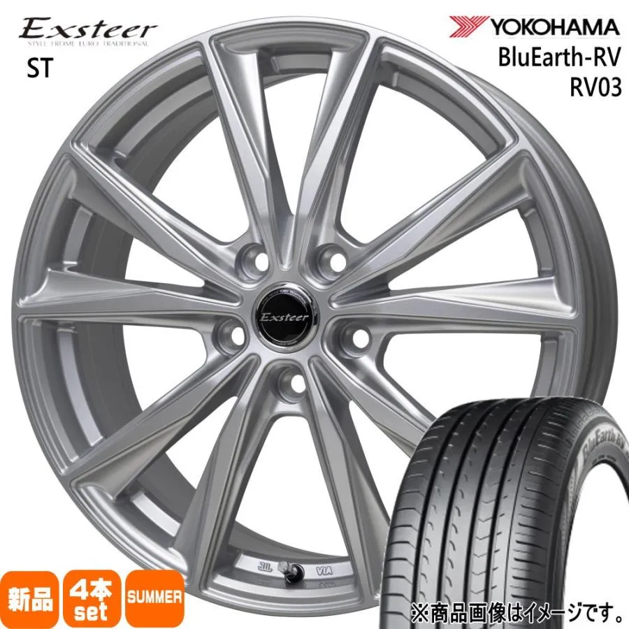 カムリ クラウン ティアナ J32  ヨコハマ 225/45R18 95W XL BluEarth-RV RV03 夏用 サマータイヤ Exsteer ST