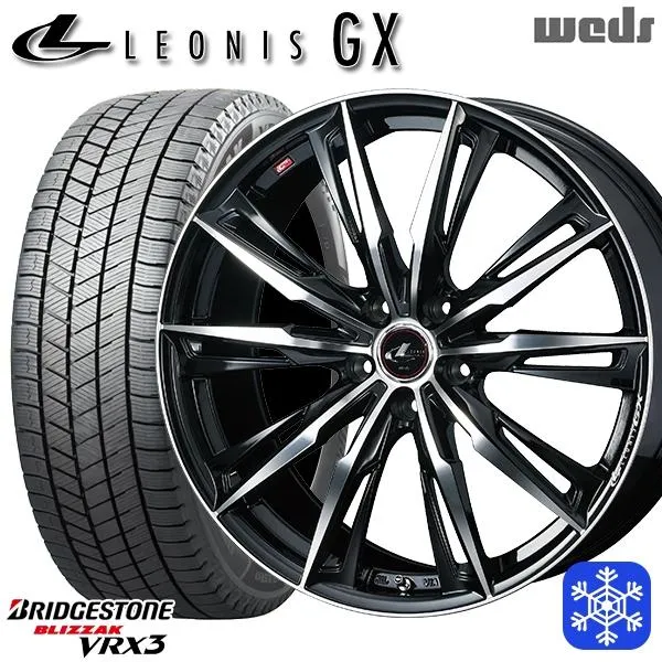 4/17〜19 P10倍 225/55R18インチ ブリヂストン ブリザック VRX3 5H114.3 スタッドレスタイヤホイール4本セット ウェッズ レオニス GX PBMC