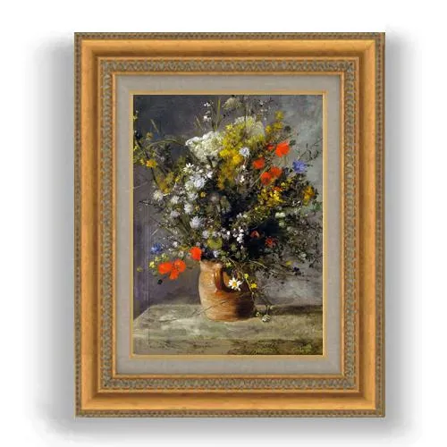 【油絵 直筆仕上げ】ルノワール Flowers in a Vase F4  【額入り】 絵画 販売 4号 油彩 風景画 481×391mm 複製画 送料無料 プレゼント ギフト