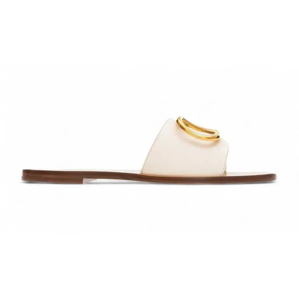 Valentino ヴァレンティノ レディース スニーカー Valentino Calfskin Point Vlogo Signature Slide Sandal Ivory (Women's) 【サイズ EU_36.5(23cm)】