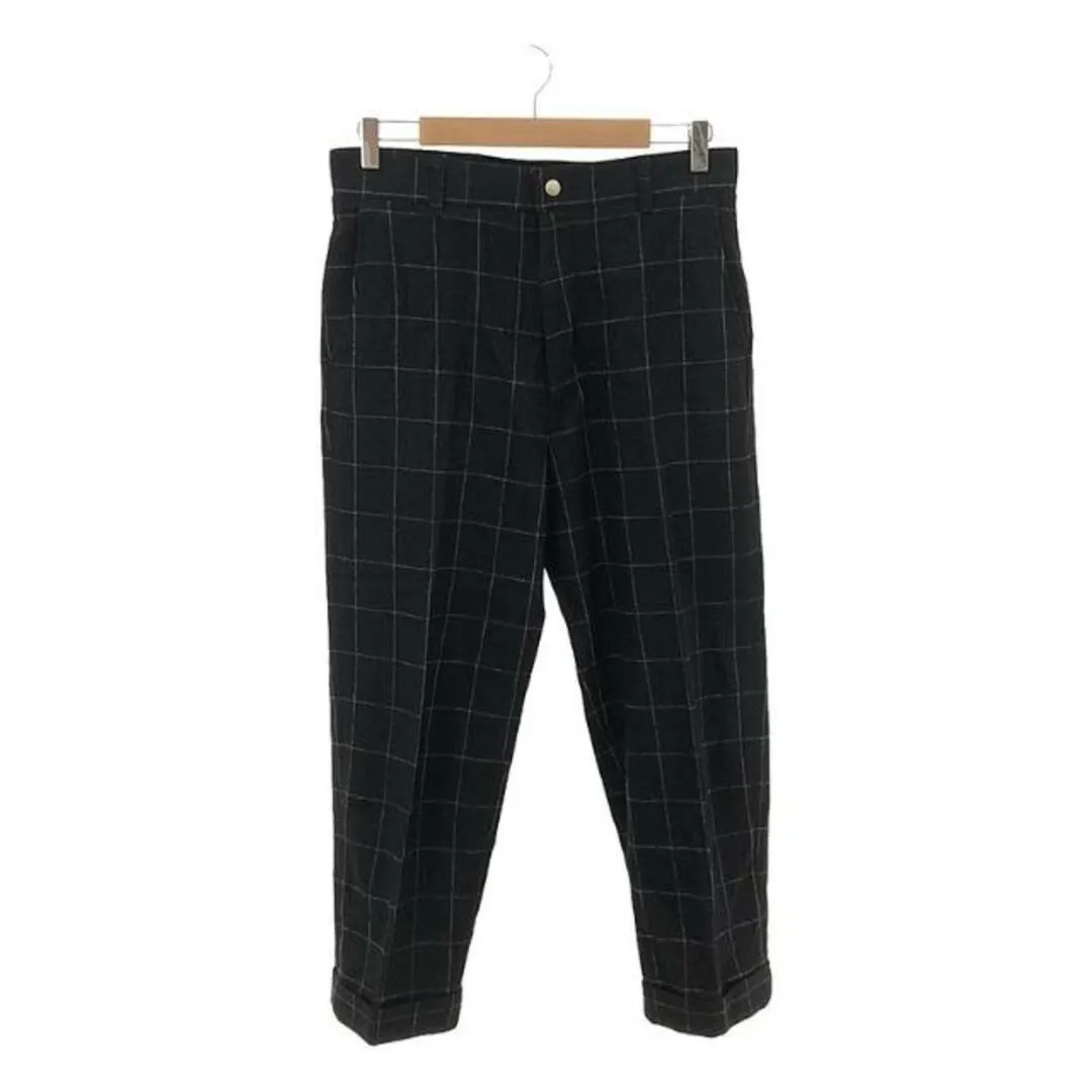 Willow Pants / ウィローパンツ | P-009 ウール混 ウインドペンチェック テーパードスラックス | 0 | ブラック | メンズ