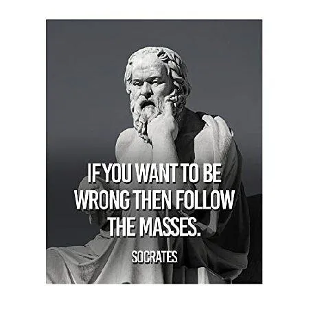 【並行輸入品】 Socrates \"Want To Be Wrong Follow Masses”- Inspirational Wall Decor Print, Encouraging Motivational Wall Art Is Ideal For Classroom