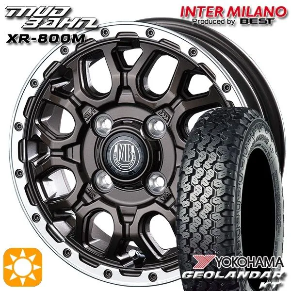 サマータイヤ ホイール4本セット 145/80R12インチ 80/78N 4H100 BEST マッドバーン XR-800M GBR/RP バン用 ヨコハマ ジオランダー KT Y828C