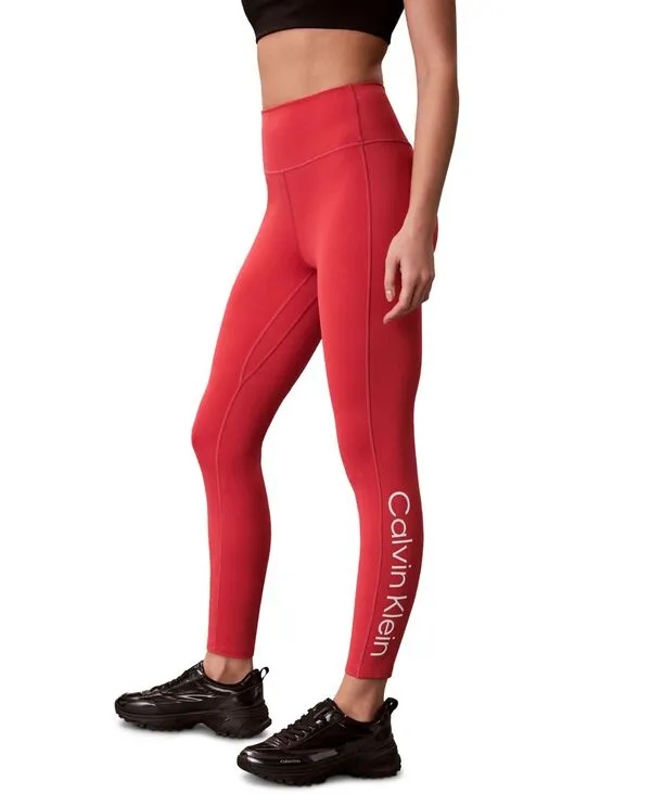 カルバンクライン レディース ボトムス レギンス Calvin Klein Performance Women Icon Sport High-Rise Pocket Leggings Wine Blossom ワイン