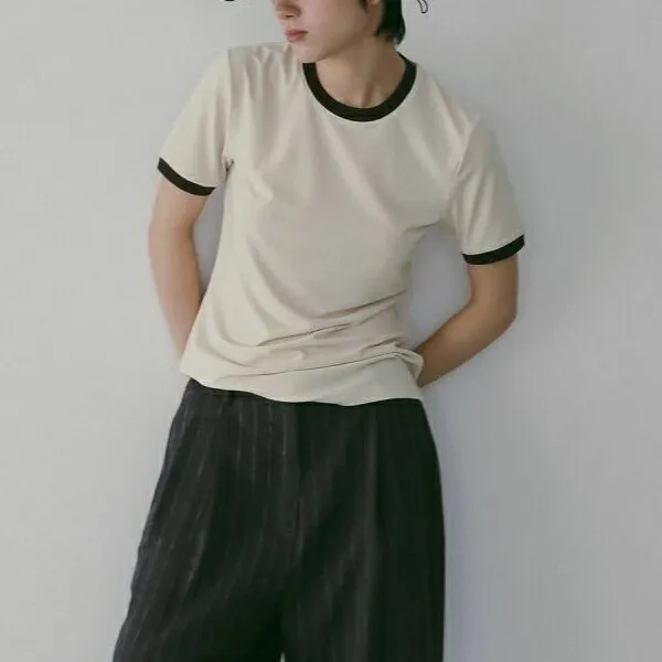 【即納】・・nuke アンヌーク anuke2026SS 2026Spring/Summer 春夏Compact Ringer T-Shirts コンパクトリンガーTシャツ 62610618 船曳ひろみ【2026SS新作】