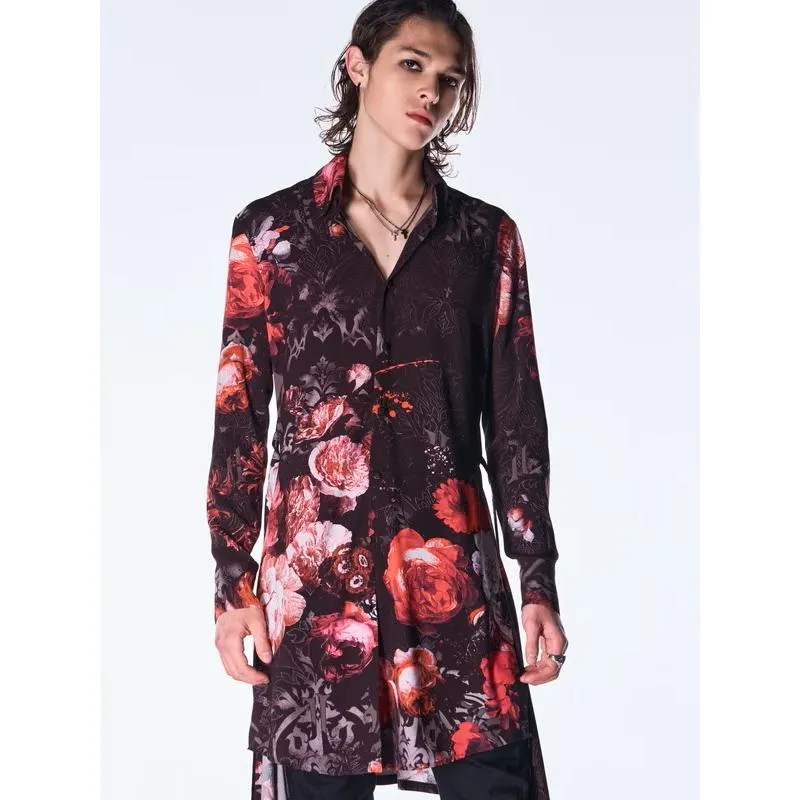 (予約品）10月末〜11月入荷予定/kiryuyrik・キリュウキリュウ/Goth Flora Flare Shirt/Black