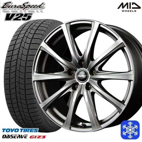 225/50R17インチ TOYO トーヨー オブザーブ ギズ3 GIZ3 5H114.3 スタッドレスタイヤホイールセット MID V25