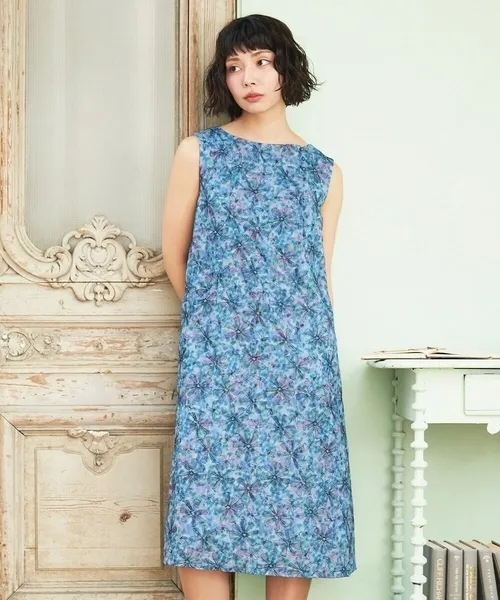 ワンピース Ilusion フラワー総刺繍ノースリーブワンピース